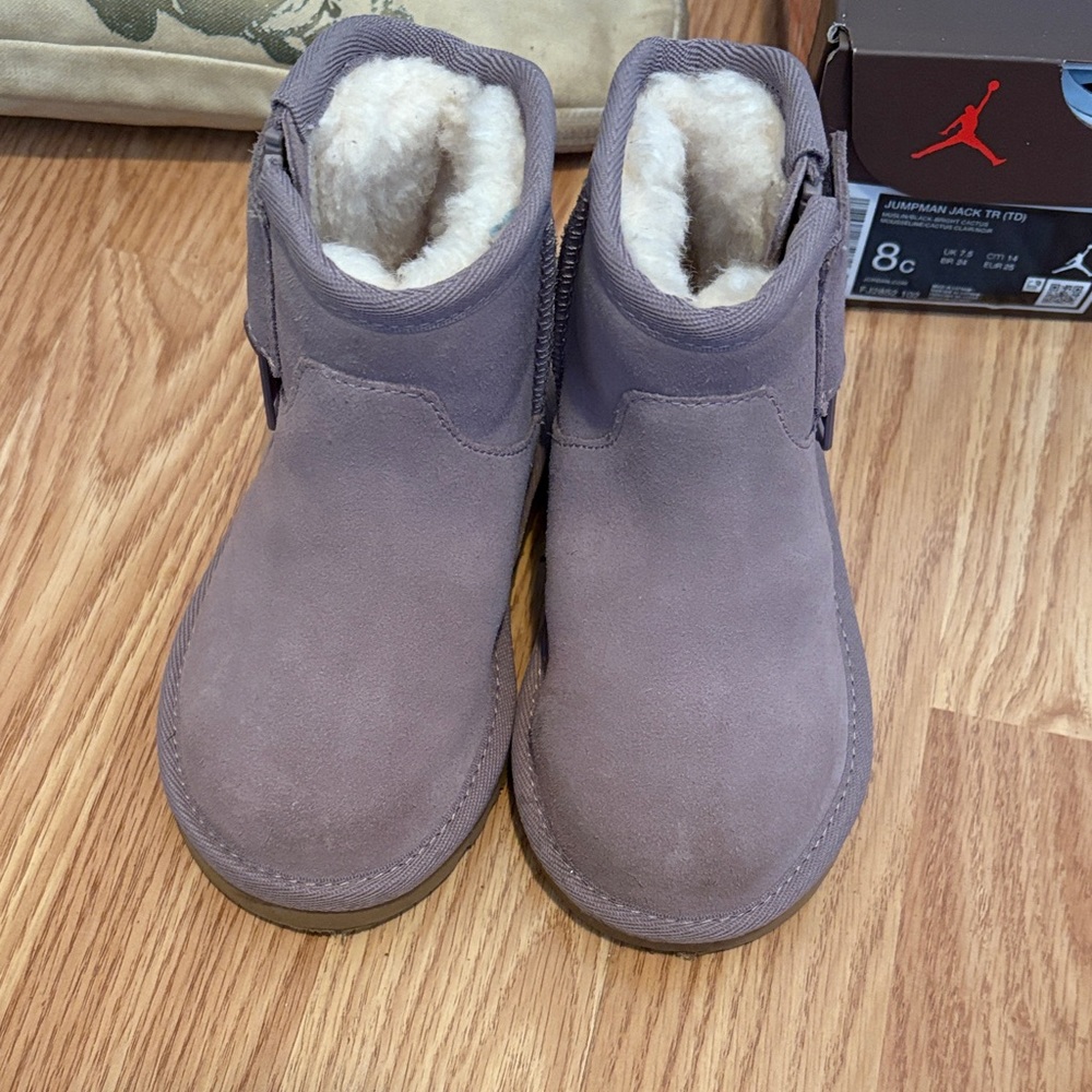 UGG Lavender Suede Boots with Shearling